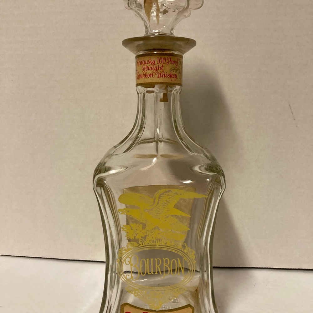 Vintage Old Fitzgerald Colonial Classic Decanter Lidded Glass 1972